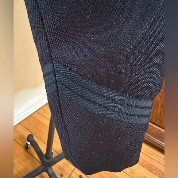 Men's Black Double-Breasted Peacoat w/Skull buttons & sweatshirt lining - Picture 4 of 12